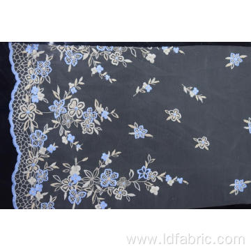 Fashion Design Polyester Embroidered Mesh Fabric for Cloth